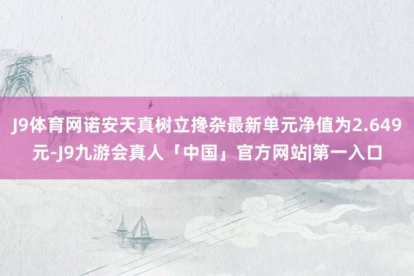 J9体育网诺安天真树立搀杂最新单元净值为2.649元-J9九游会真人「中国」官方网站|第一入口