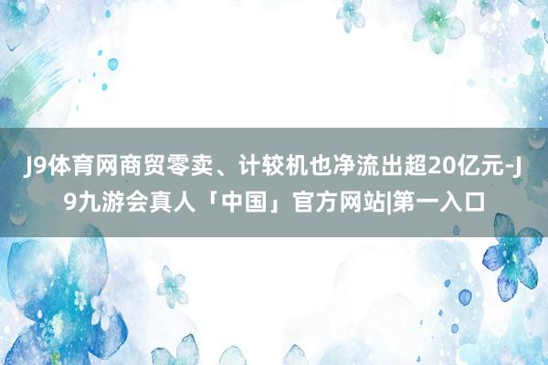 J9体育网商贸零卖、计较机也净流出超20亿元-J9九游会真人「中国」官方网站|第一入口