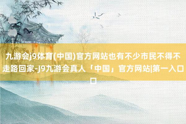 九游会j9体育(中国)官方网站也有不少市民不得不走路回家-J9九游会真人「中国」官方网站|第一入口